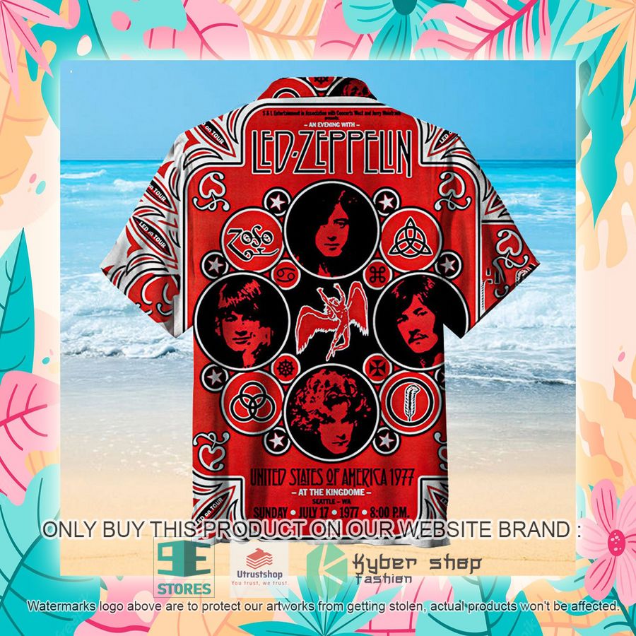 NEW Led Zeppelin United States of America 1977 red Hawaii Shirt 8 led zeppelin united states of america 1977 red hawaiian shirt 8 41911