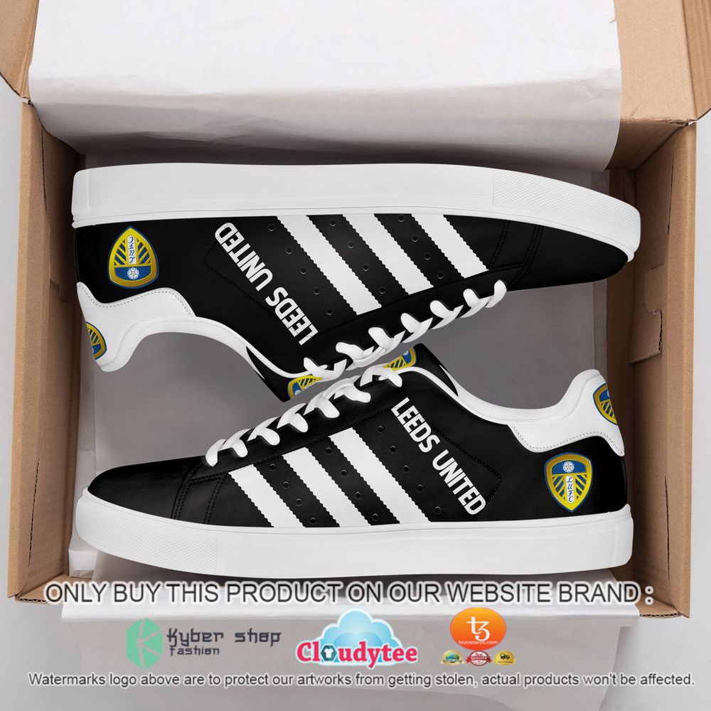 leeds united football club black stan smith low top shoes 2 85368