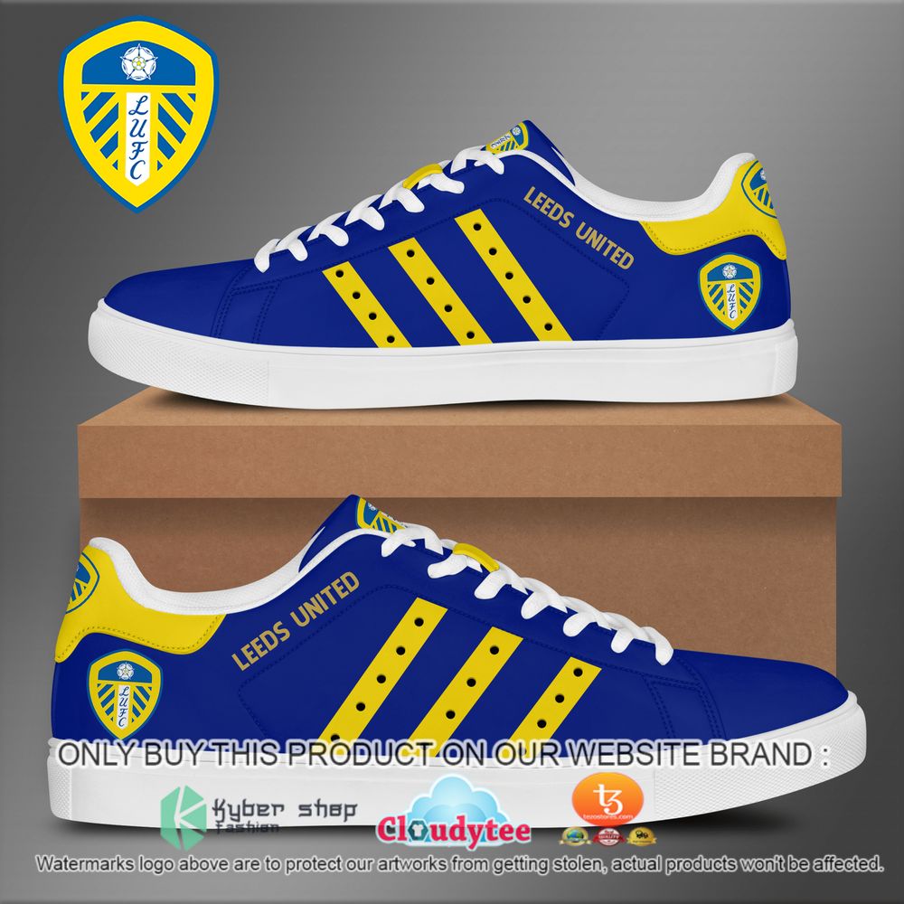 leeds united football club blue custom stan smith low top shoes 1 28285