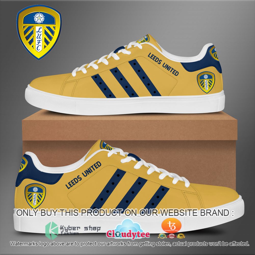 leeds united football club yellow stan smith low top shoes 1 25600