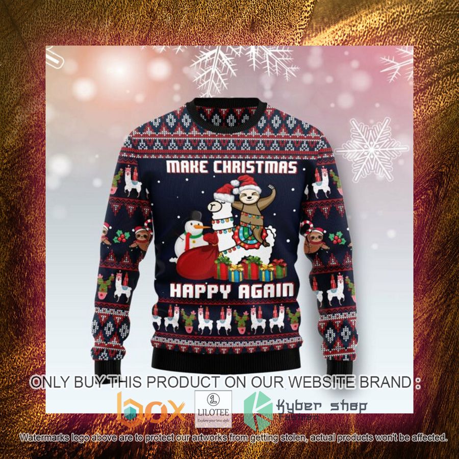 Llama Sloth Make Christmas Happy Again Ht031201 Ugly Christmas Ugly Christmas Sweatshirt 4 llama sloth make christmas happy again ht031201 ugly christmas ugly christmas sweatshirt 4 9795