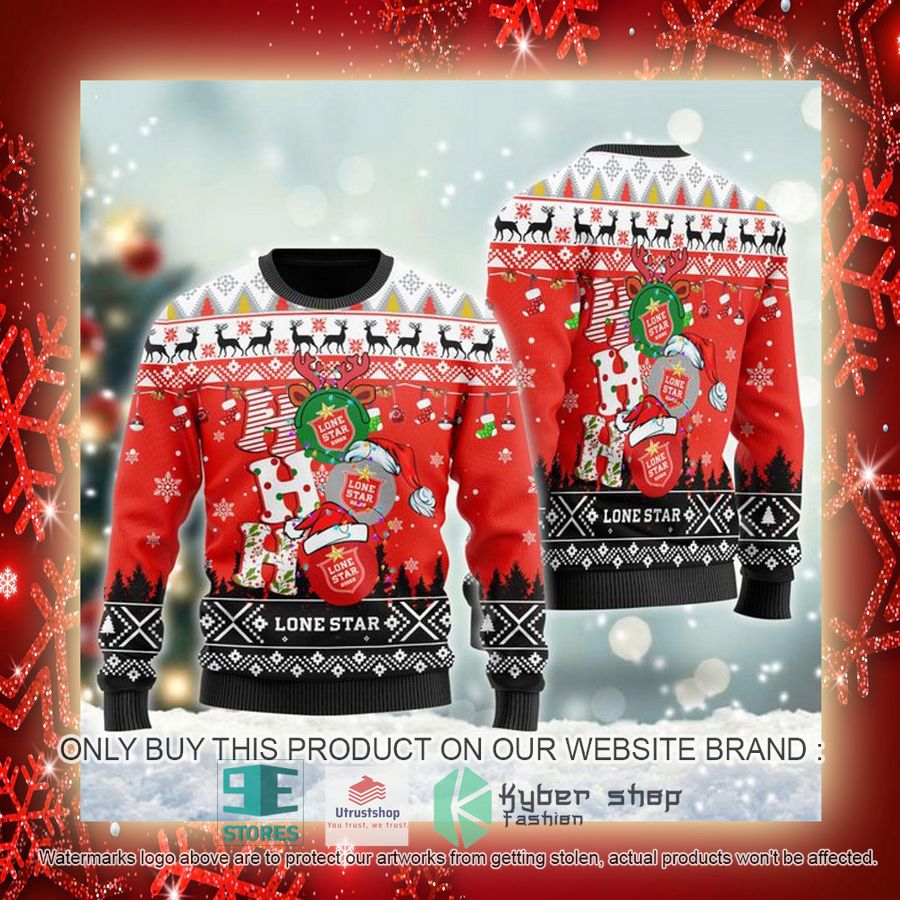 NEW Lone Star Beer Ho Ho Ho Christmas Ugly Sweater 3 lone star beer ho ho ho ugly christmas sweater 3 31390