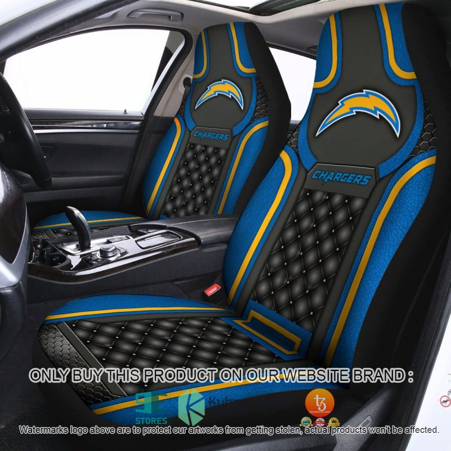 los angeles chargers navy black car seat covers 1 68221