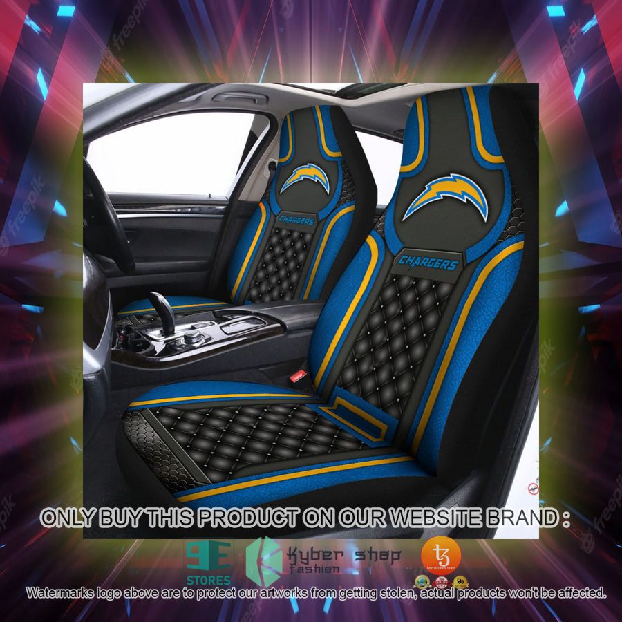los angeles chargers navy black car seat covers 2 97579