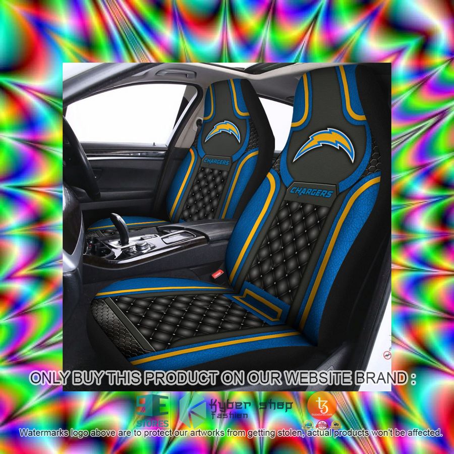 HOT Los Angeles Chargers Navy Black Car Seat Covers 3 los angeles chargers navy black car seat covers 3 12879