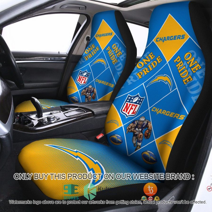 los angeles chargers one pride car seat covers 1 25171