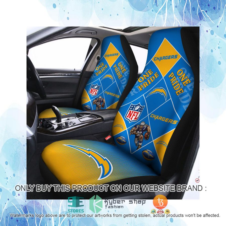 HOT Los Angeles Chargers One Pride Car Seat Covers 4 los angeles chargers one pride car seat covers 4 27557