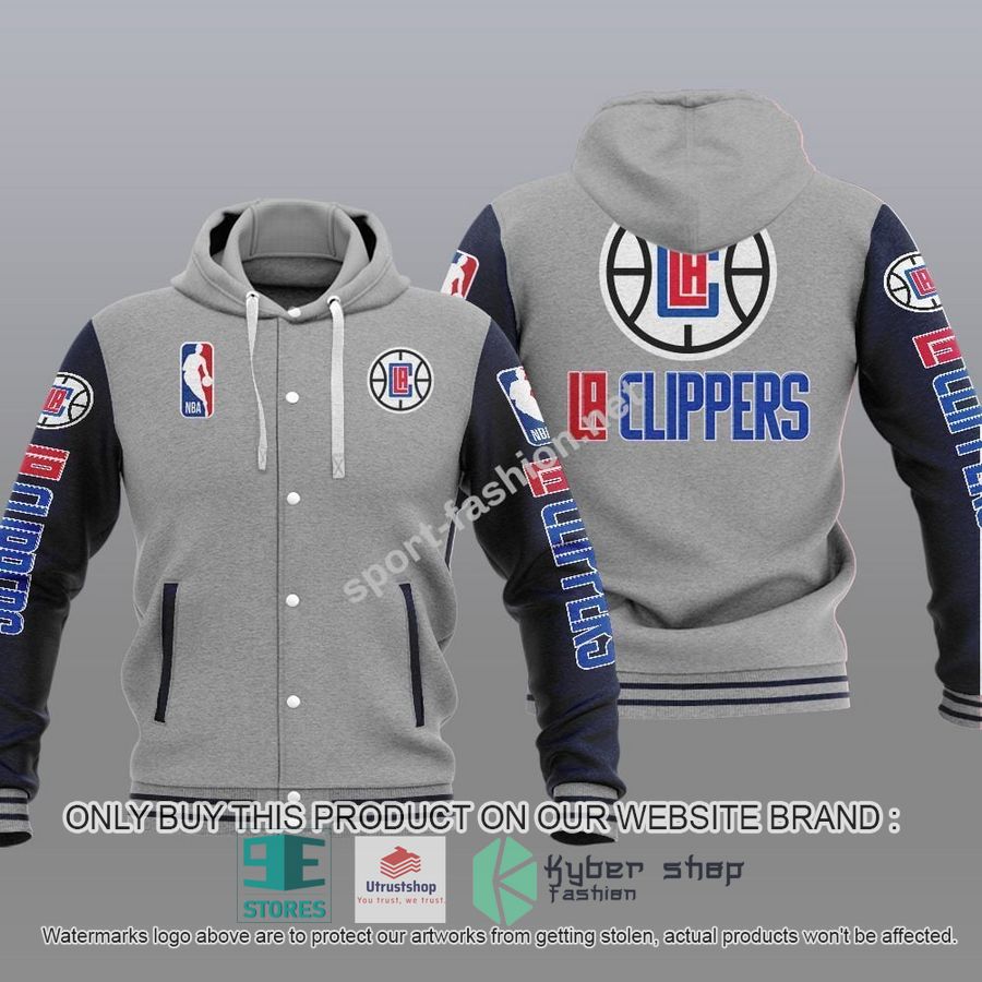 los angeles clippers nba baseball hoodie jacket 2 35481