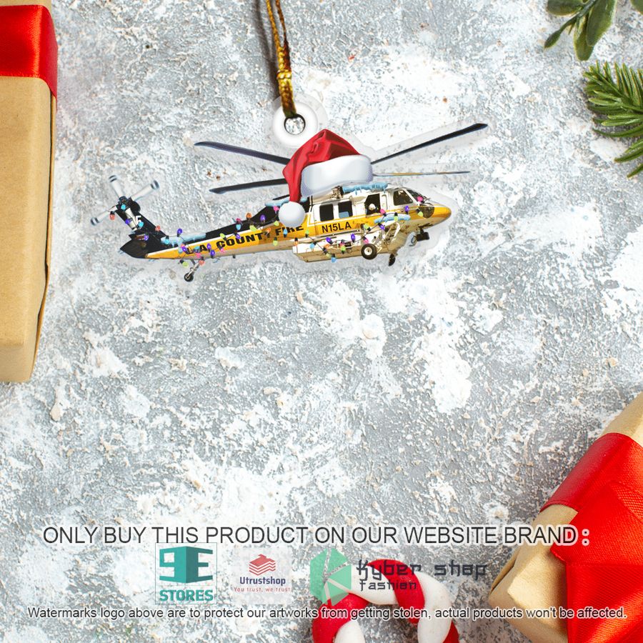NEW Los Angeles County Fire Department Sikorsky S-70A Firehawk Christmas Ornament 3 los angeles county fire department sikorsky s 70a firehawk christmas ornament 3 7001