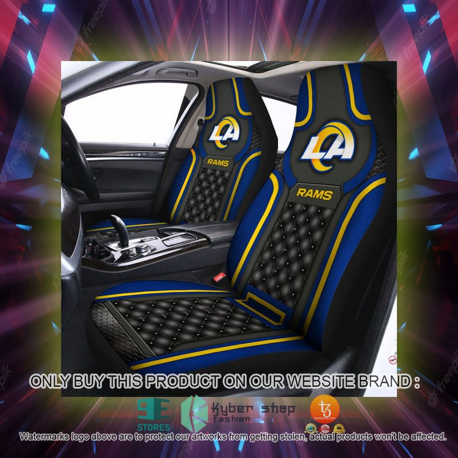 los angeles rams black blue car seat covers 2 36595