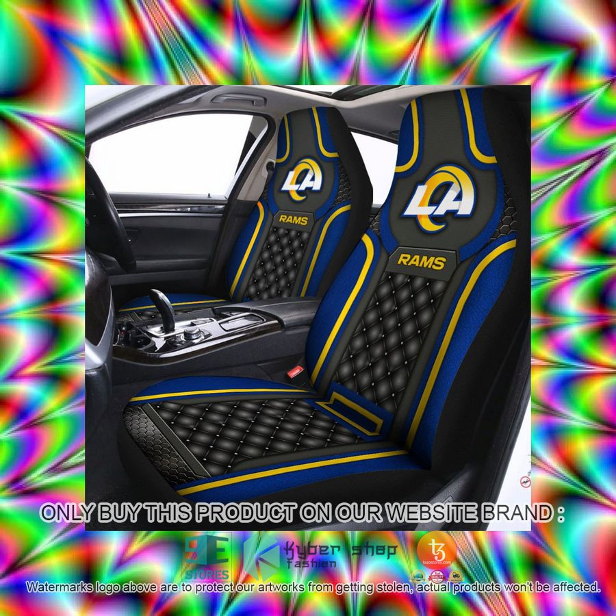 HOT Los Angeles Rams Black Blue Car Seat Covers 3 los angeles rams black blue car seat covers 3 49623