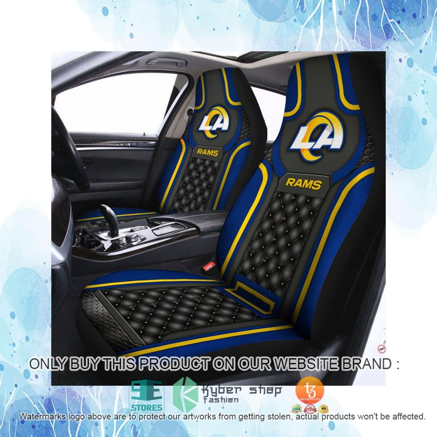 HOT Los Angeles Rams Black Blue Car Seat Covers 4 los angeles rams black blue car seat covers 4 12275
