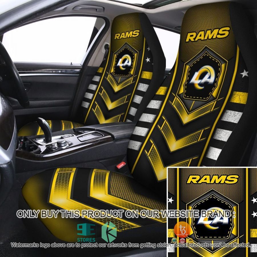 los angeles rams electric yellow car seat covers 1 98133