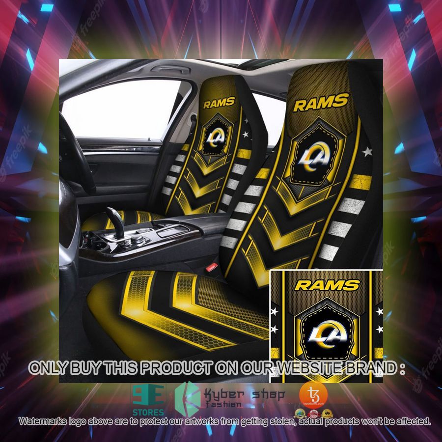los angeles rams electric yellow car seat covers 2 84685