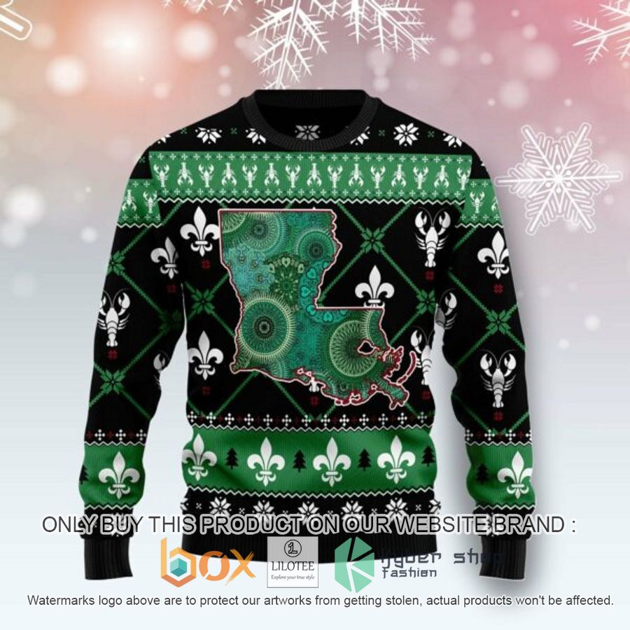 louisiana usa symbols pattern ugly christmas sweatshirt 1 80979