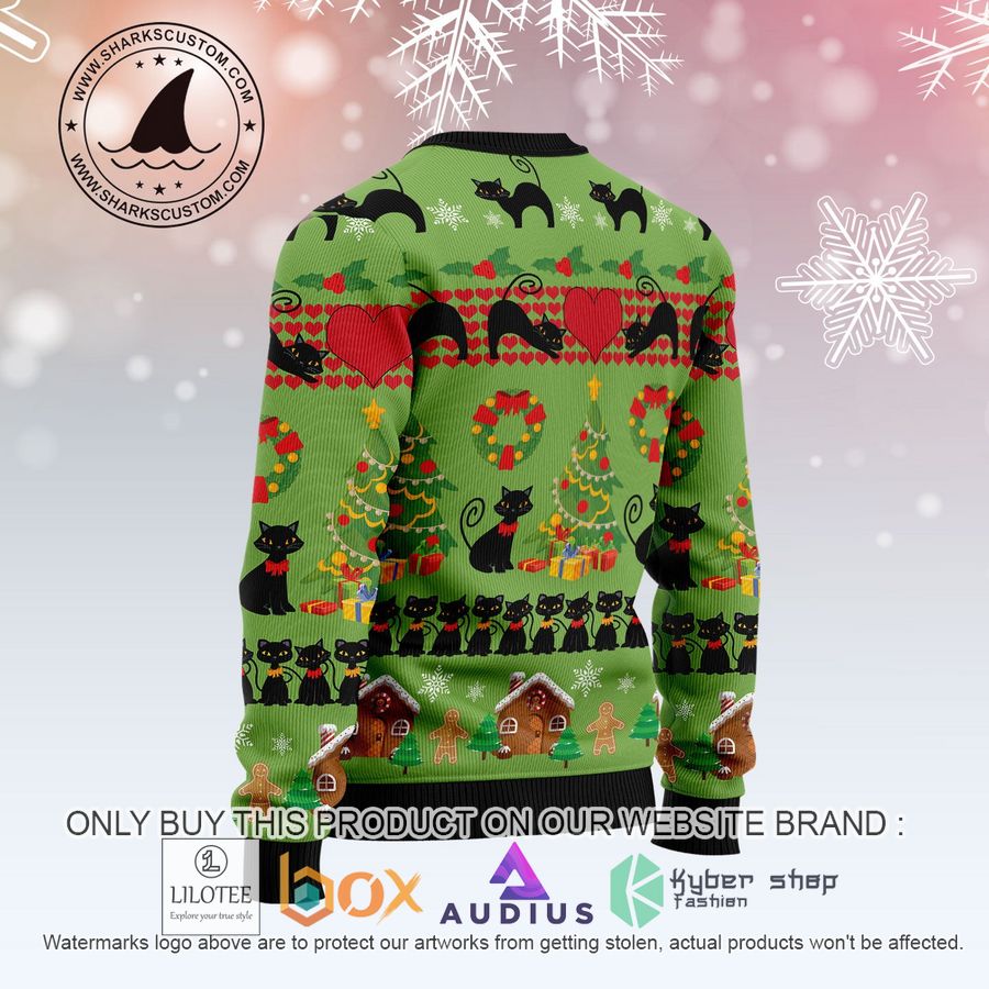 love black cat ugly christmas sweater 2 96772