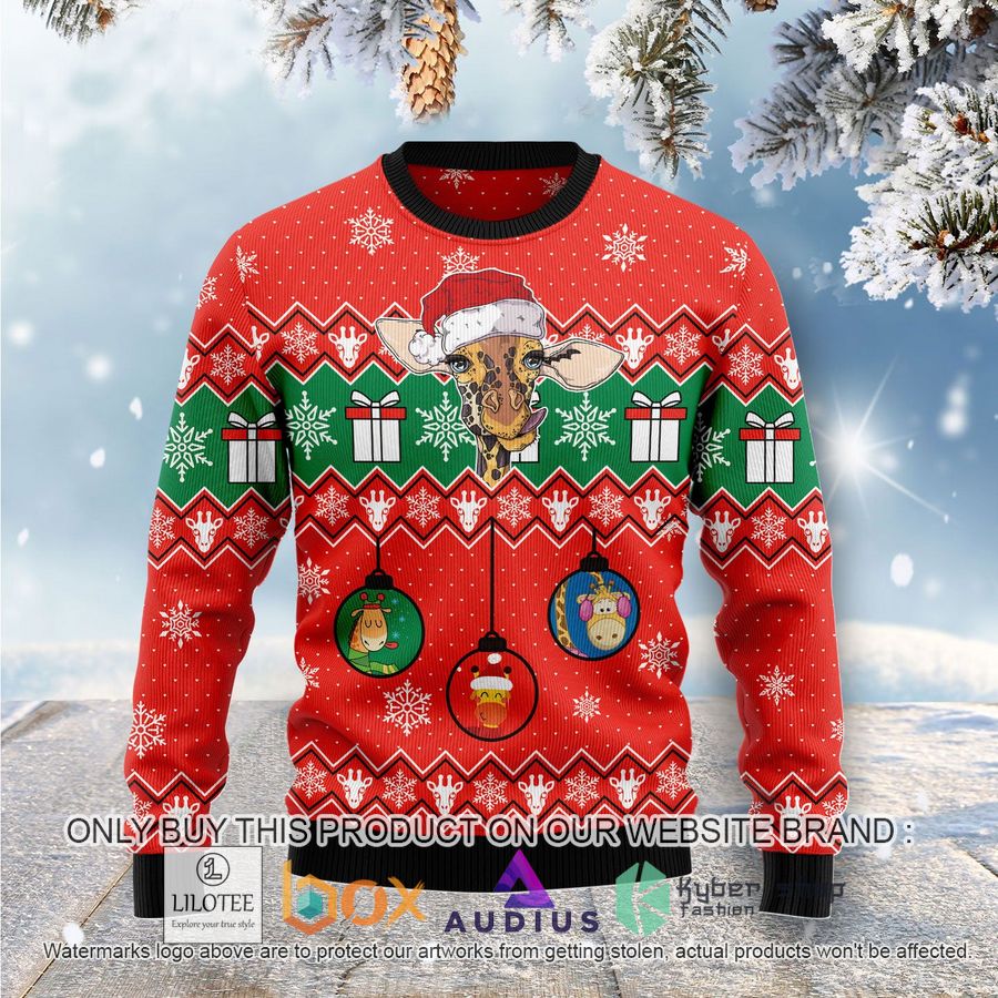 lovely giraffe ugly christmas sweater 1 65501