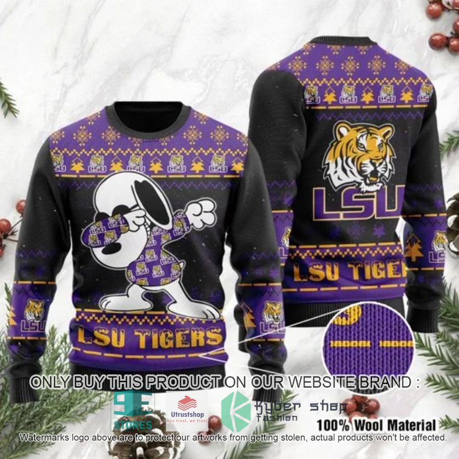 lsu tigers snoopy dabbing ugly chrisrtmas sweater 2 9027