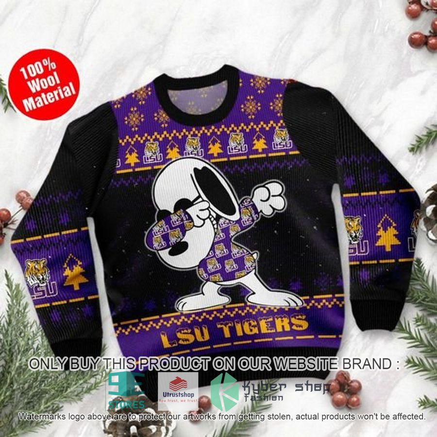 NEW Lsu Tigers Snoopy Dabbing Ugly Sweater 4 lsu tigers snoopy dabbing ugly chrisrtmas sweater 4 16954