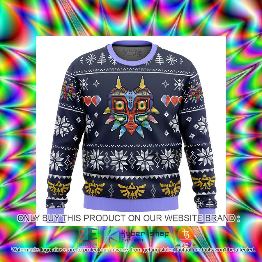 HOT Majora'S Mask Legend Of Zelda Ugly Christmas Sweater 12 majoras mask legend of zelda knitted wool sweater 12 92537