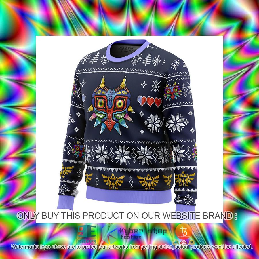 HOT Majora'S Mask Legend Of Zelda Ugly Christmas Sweater 13 majoras mask legend of zelda knitted wool sweater 13 65079
