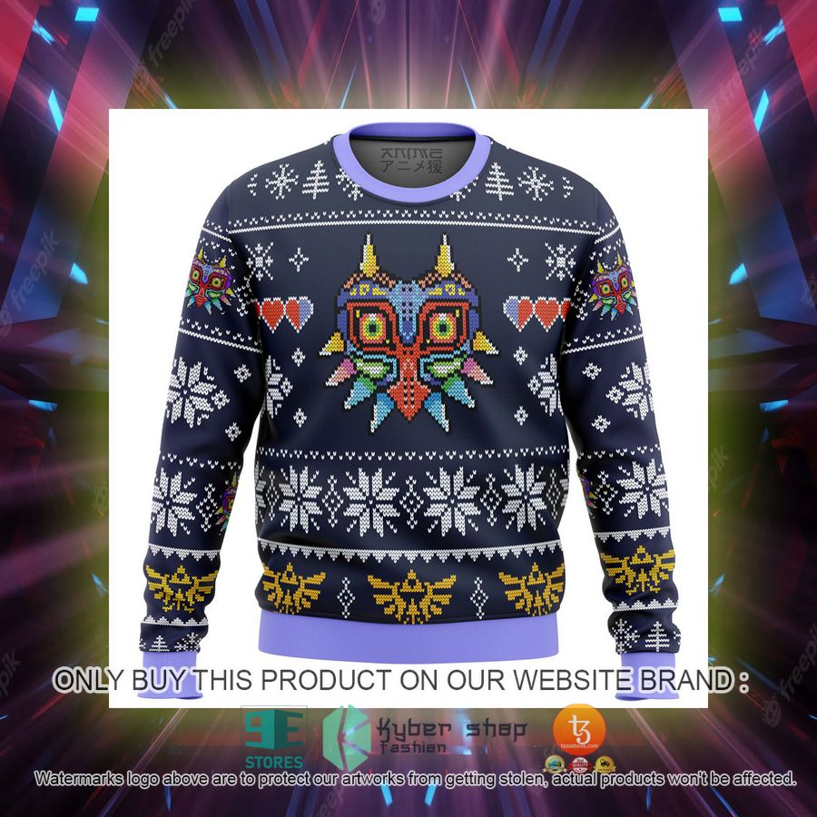 HOT Majora'S Mask Legend Of Zelda Ugly Christmas Sweater 7 majoras mask legend of zelda knitted wool sweater 7 22845