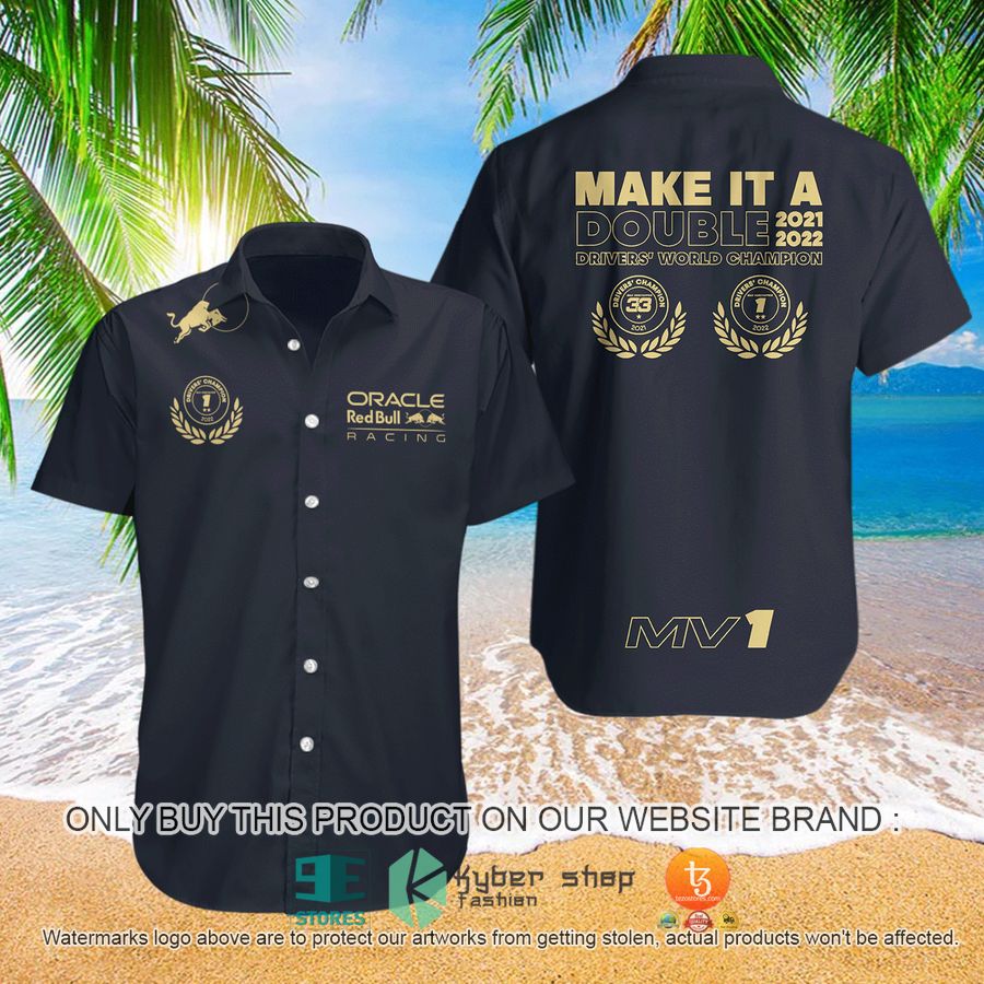 make it a double 2021 2022 drivers world champion navy hawaiian shirt 1 67291