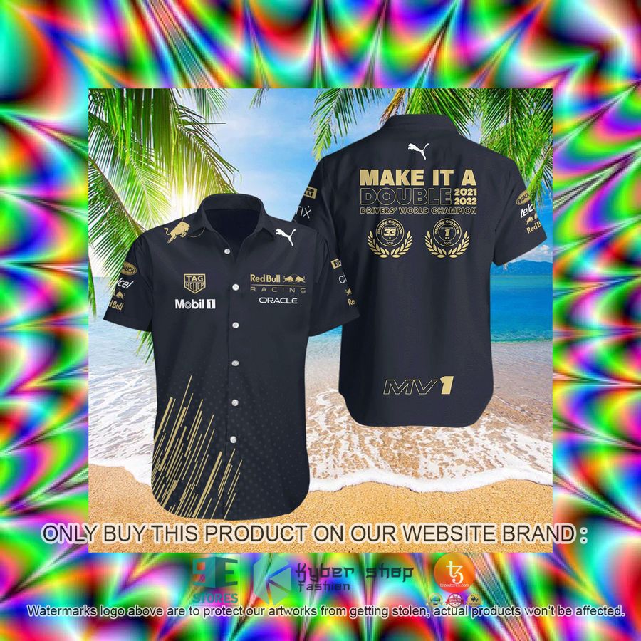 HOT Make It A Double 2021 2022 Red Bull Racing Black Hawaiian Shirt 3 make it a double 2021 2022 red bull racing black hawaiian shirt 3 34493