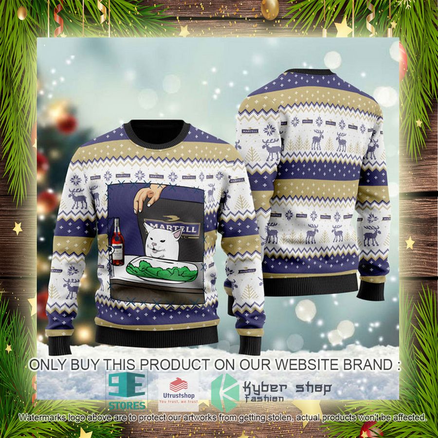 NEW Martell Cognac Cat Meme Christmas Ugly Sweater 4 martell cognac cat meme ugly christmas sweater 4 86230
