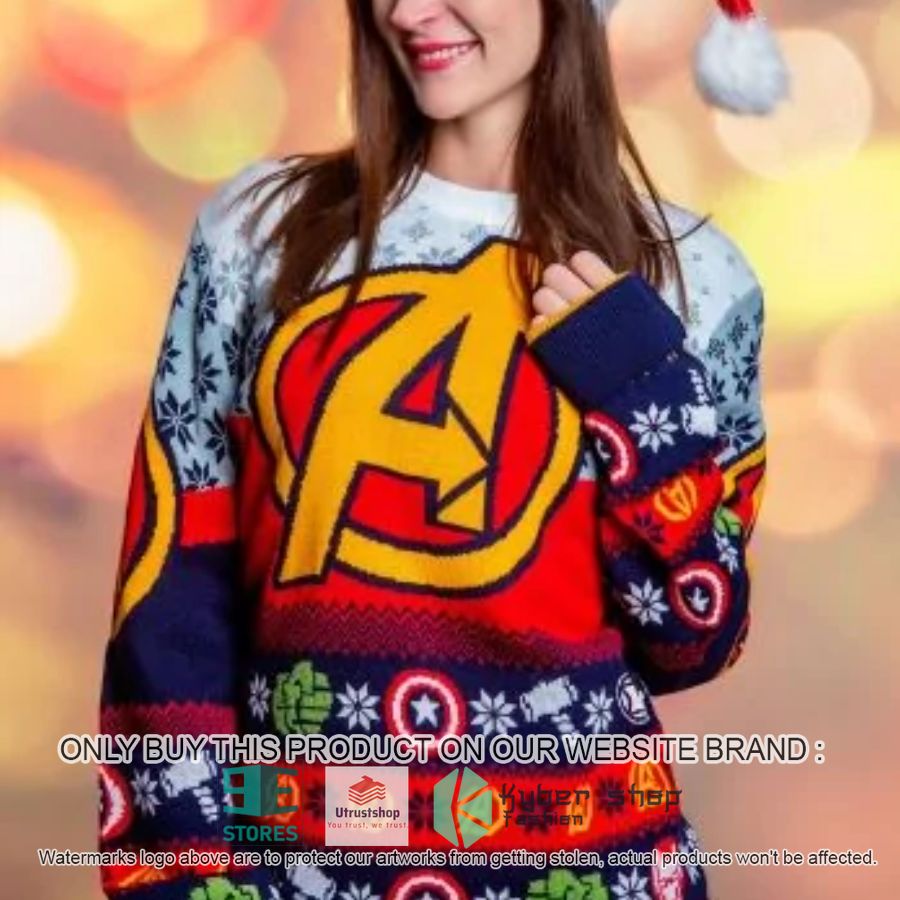 NEW Marvel Avengers Logo Ugly Sweater 2 marvel avengers logo ugly christmas sweater 2 18638