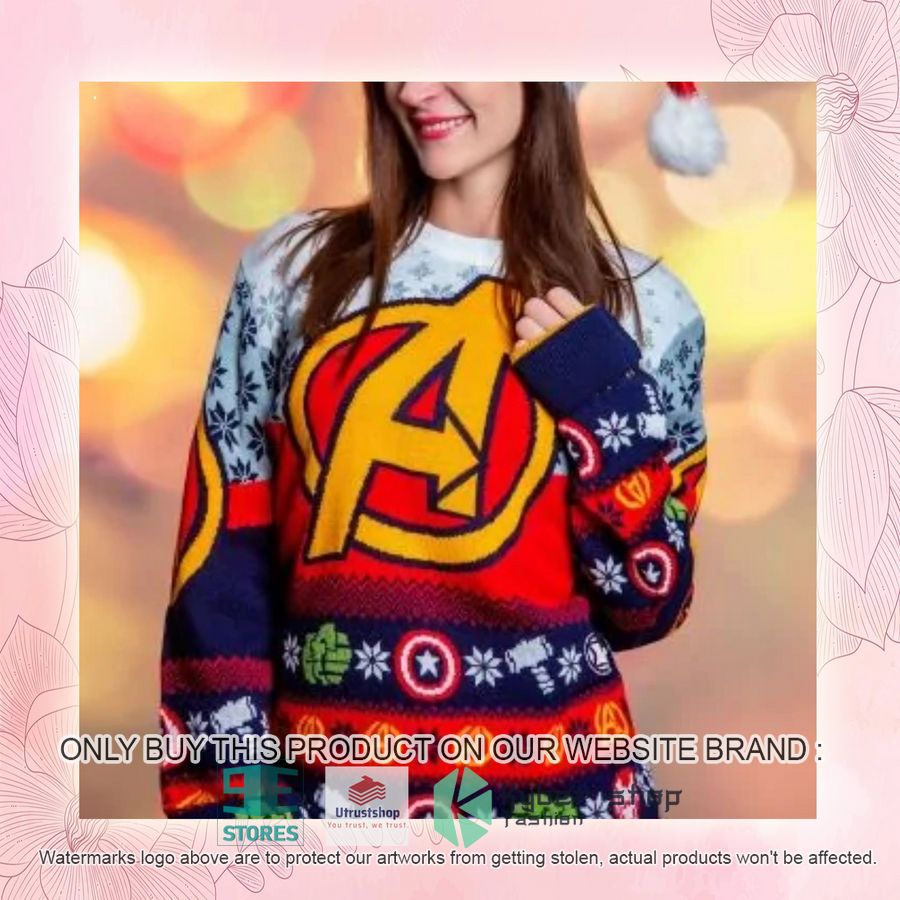 NEW Marvel Avengers Logo Ugly Sweater 4 marvel avengers logo ugly christmas sweater 4 80141