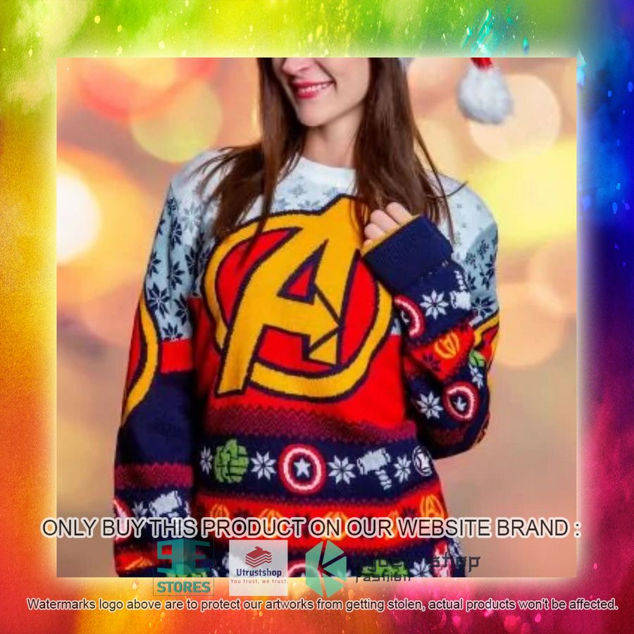 NEW Marvel Avengers Logo Ugly Sweater 6 marvel avengers logo ugly christmas sweater 6 20179
