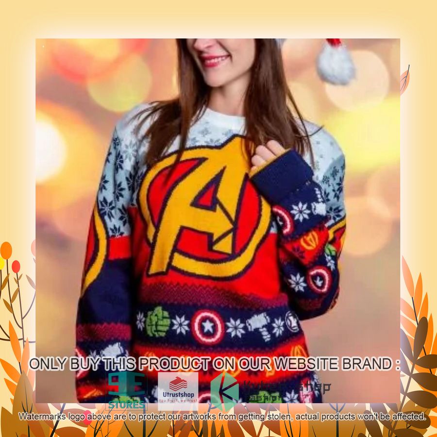NEW Marvel Avengers Logo Ugly Sweater 8 marvel avengers logo ugly christmas sweater 8 79575