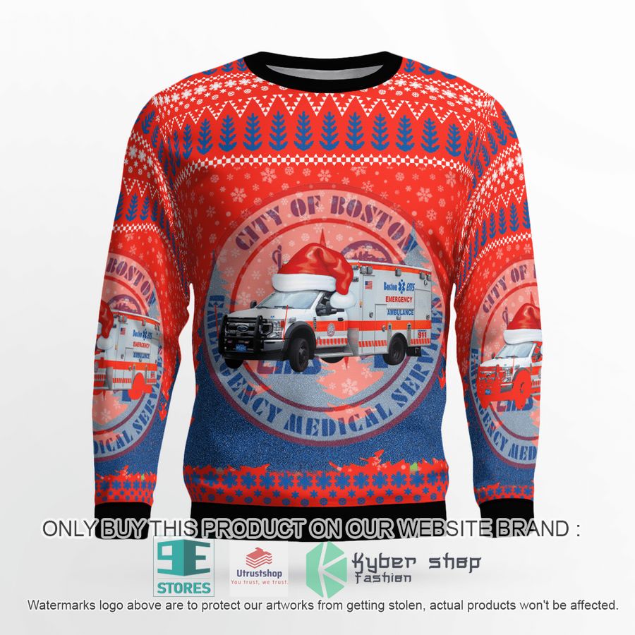 massachusetts boston ems christmas sweater 2 51788