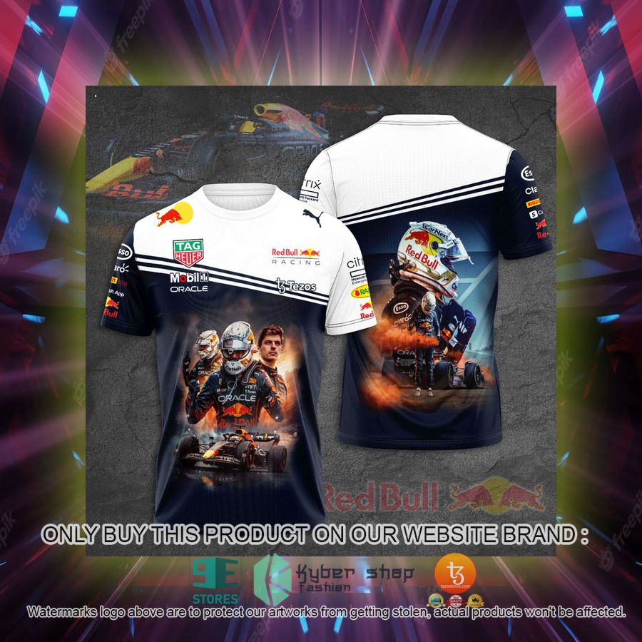 max verstappen red bull racing black white 3d t shirt 2 56879