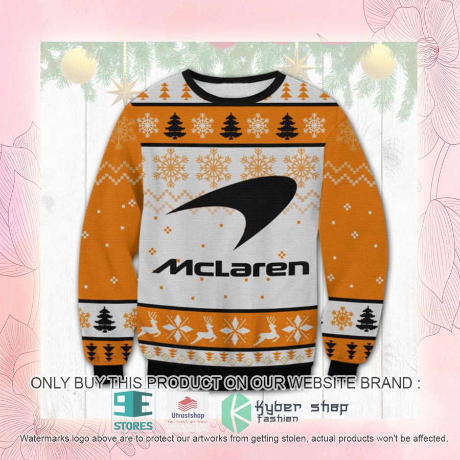 NEW McLaren orange white Ugly Sweater 2 mclaren orange white ugly christmas sweater 2 1638