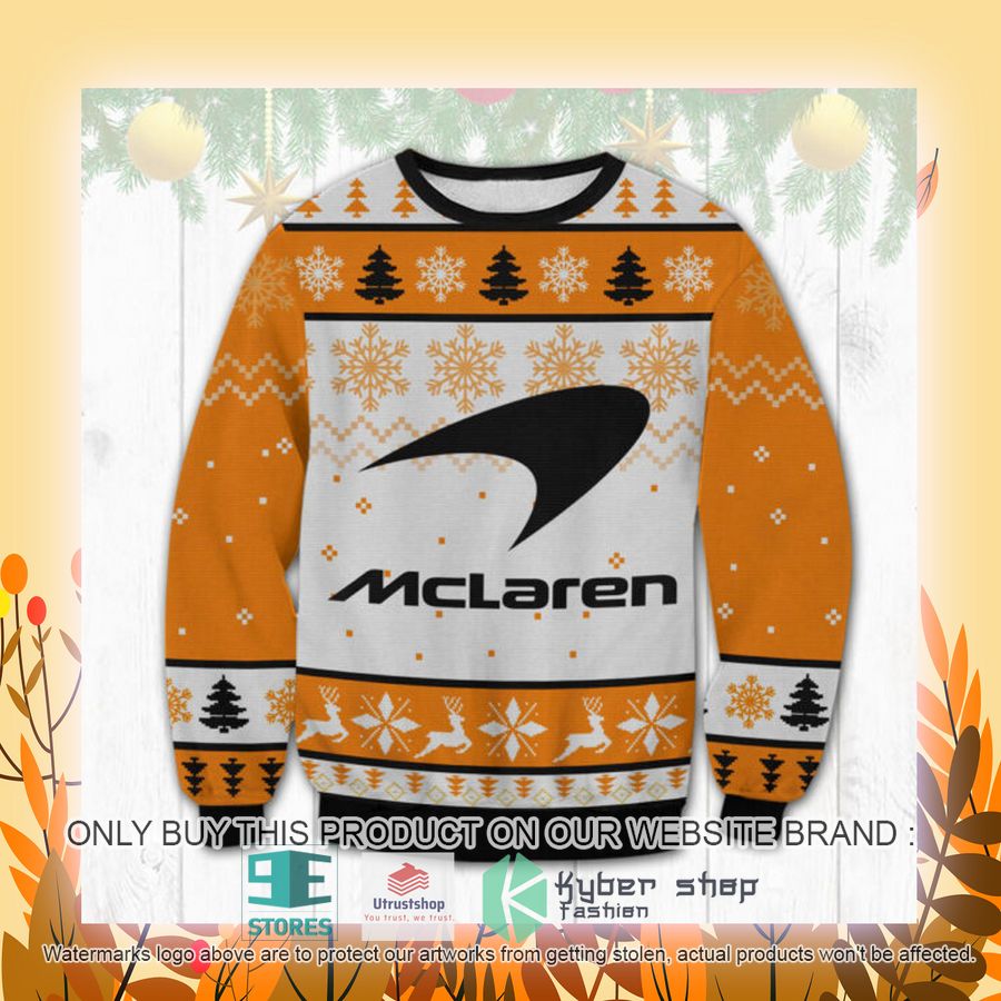 NEW McLaren orange white Ugly Sweater 4 mclaren orange white ugly christmas sweater 4 7295