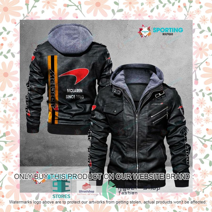 NEW McLaren Since 1963 Men Leather Jacket 7 mclaren since 1963 leather jacket 7 4517