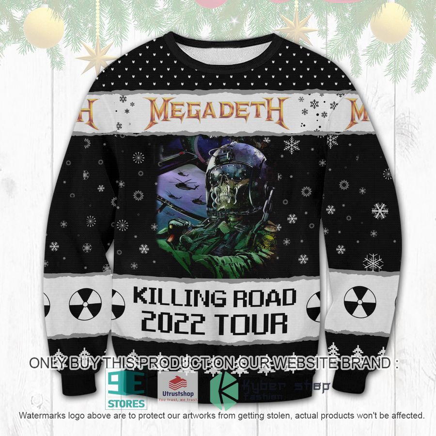 NEW Megadeth Killing Road 2022 Tour Ugly Sweater 8 megadeth killing road 2022 tour ugly christmas sweater 1 40282