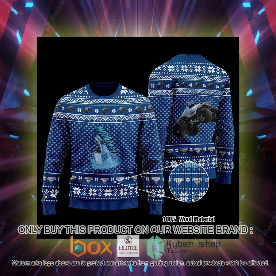 megalodon monster blue wool sweater 2 65354
