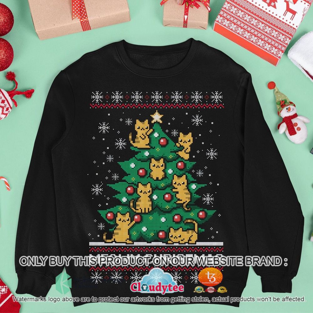 meowy christmas tree ugly sweater 2 69426