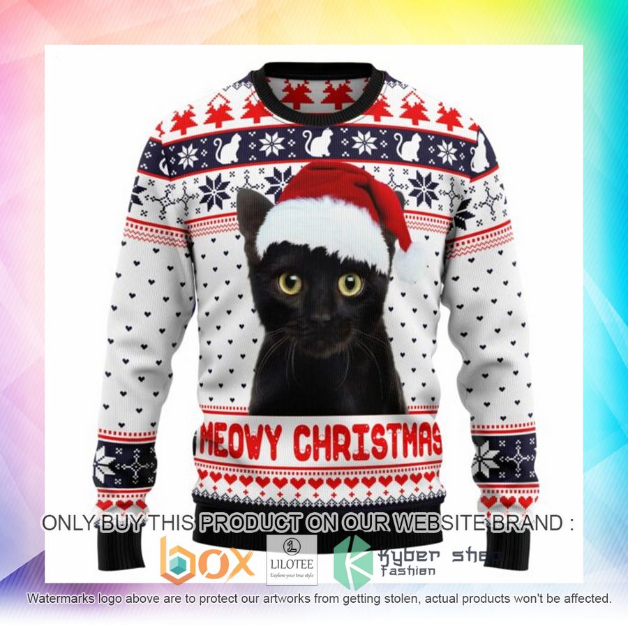 meowy christmas ugly christmas sweatshirt 2 85768