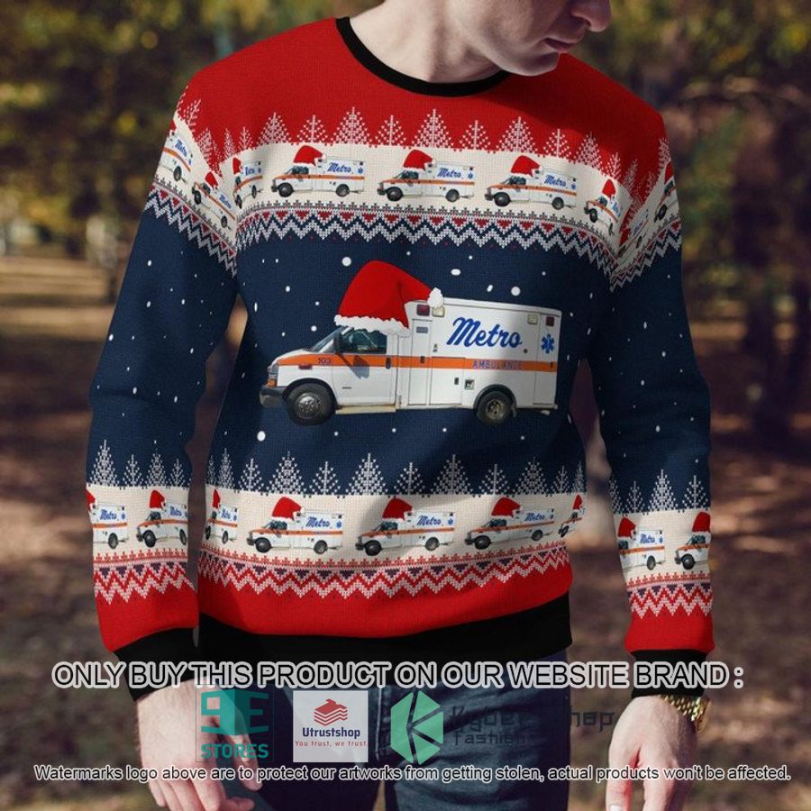 NEW Meridian Mississippi Metro Ambulance Ugly Sweater 4 meridian mississippi metro ambulance ugly christmas sweater 4 75016