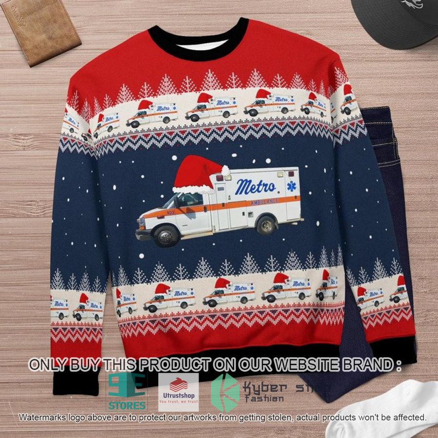 NEW Meridian Mississippi Metro Ambulance Ugly Sweater 6 meridian mississippi metro ambulance ugly christmas sweater 6 74575