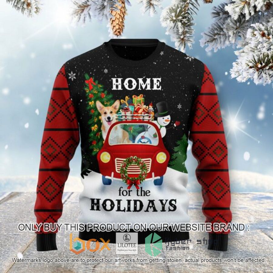merry christmas pembroke welsh corgi and snowman ugly christmas sweatshirt 1 69527