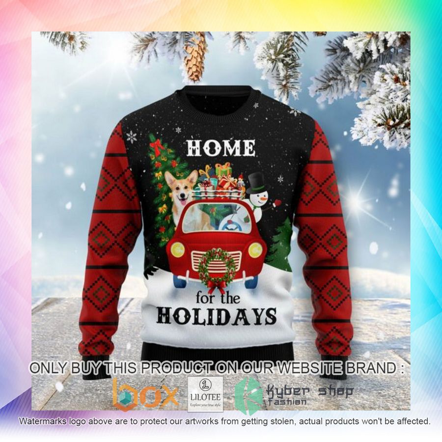 merry christmas pembroke welsh corgi and snowman ugly christmas sweatshirt 2 65581