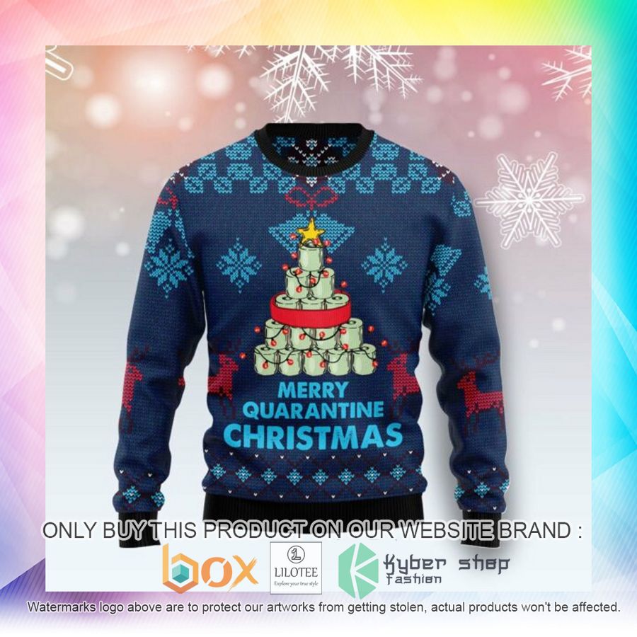 merry quarantine christmas 2020 ugly christmas sweatshirt 2 42929