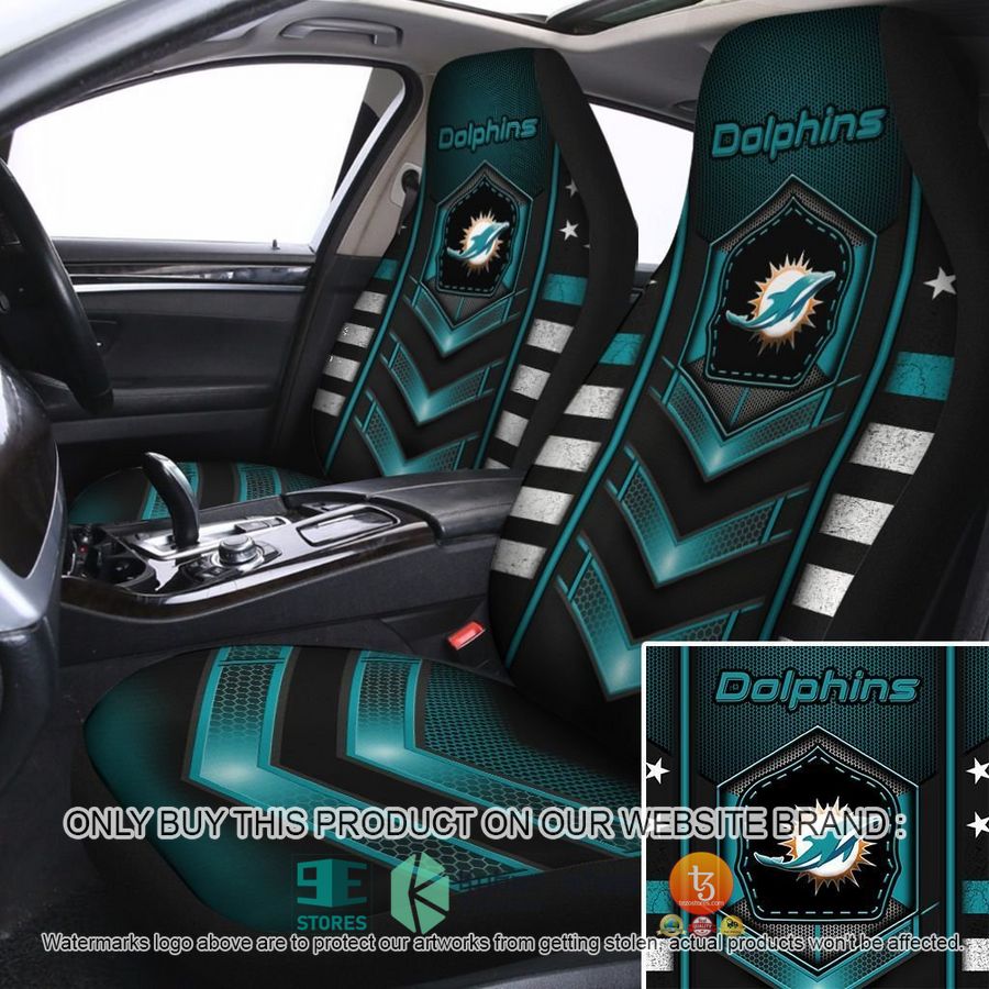 miami dolphins electric green car seat covers 1 10737