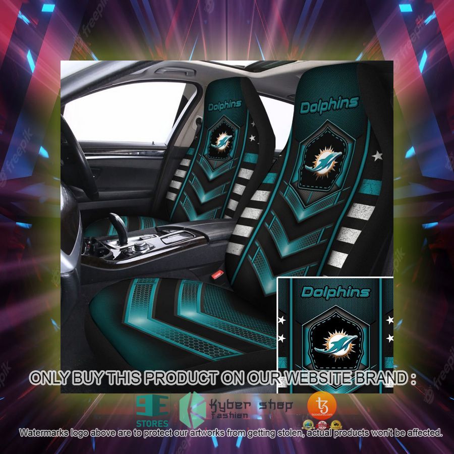 miami dolphins electric green car seat covers 2 35920