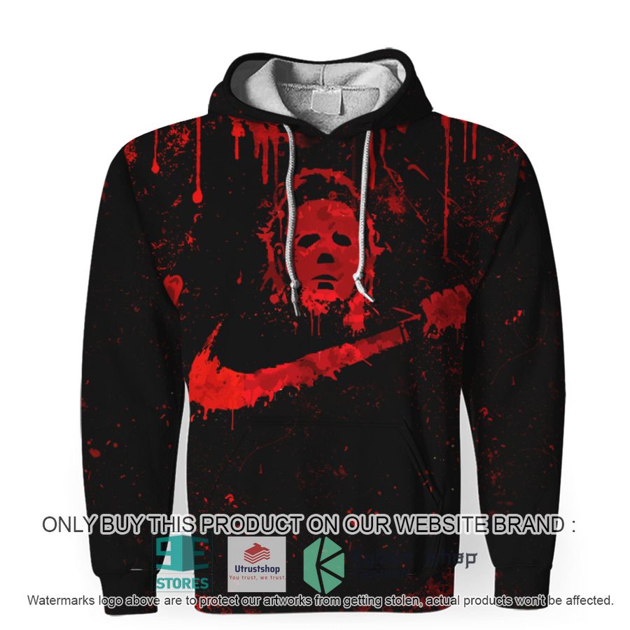 NEW Michael Myers Nike Just The Tip I Promise Black Full Print Hoodie 7 michael myers nike just the tip i promise black hoodie 1 12151